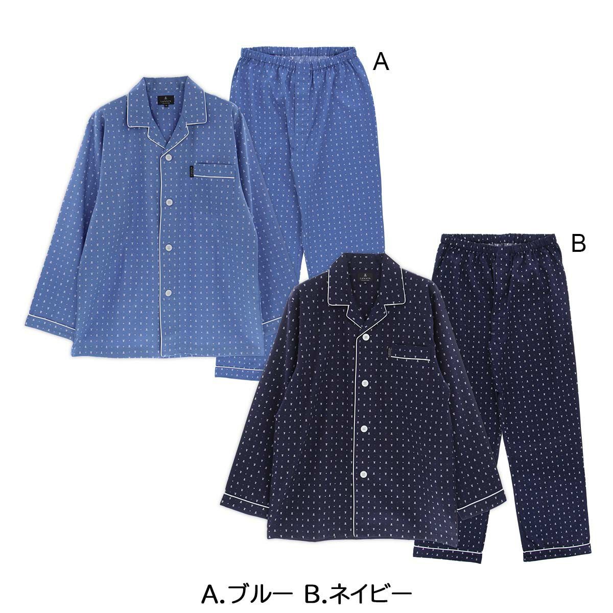 LANVIN COLLECTION パジャマ上下セット【M Lサイズ】60サテン JLドット