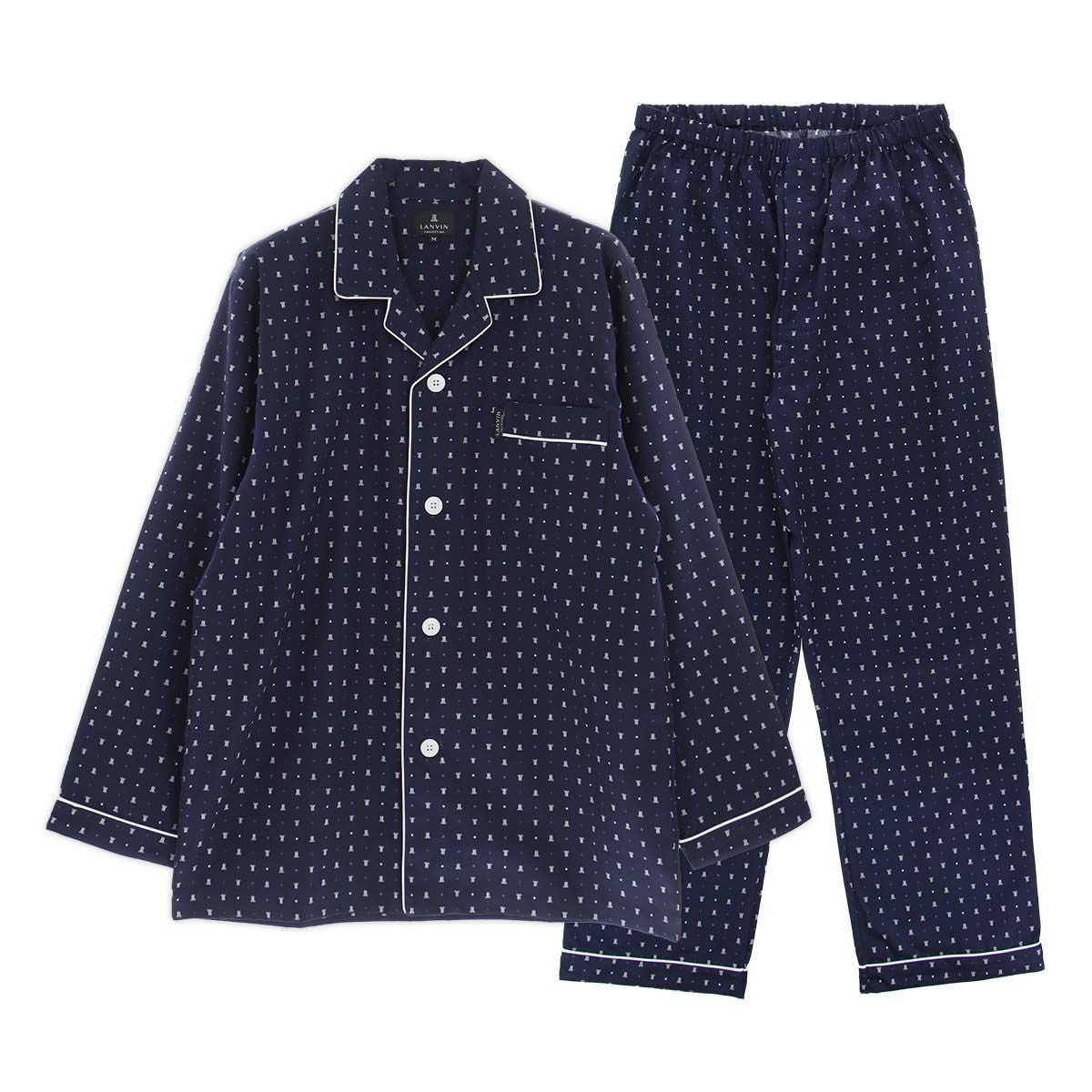 LANVIN COLLECTION パジャマ上下セット【M Lサイズ】60サテン JLドット