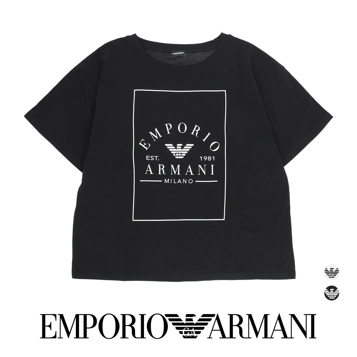 EMPORIO ARMANI オーバーサイズ クルーネック ロゴプリント 半袖T