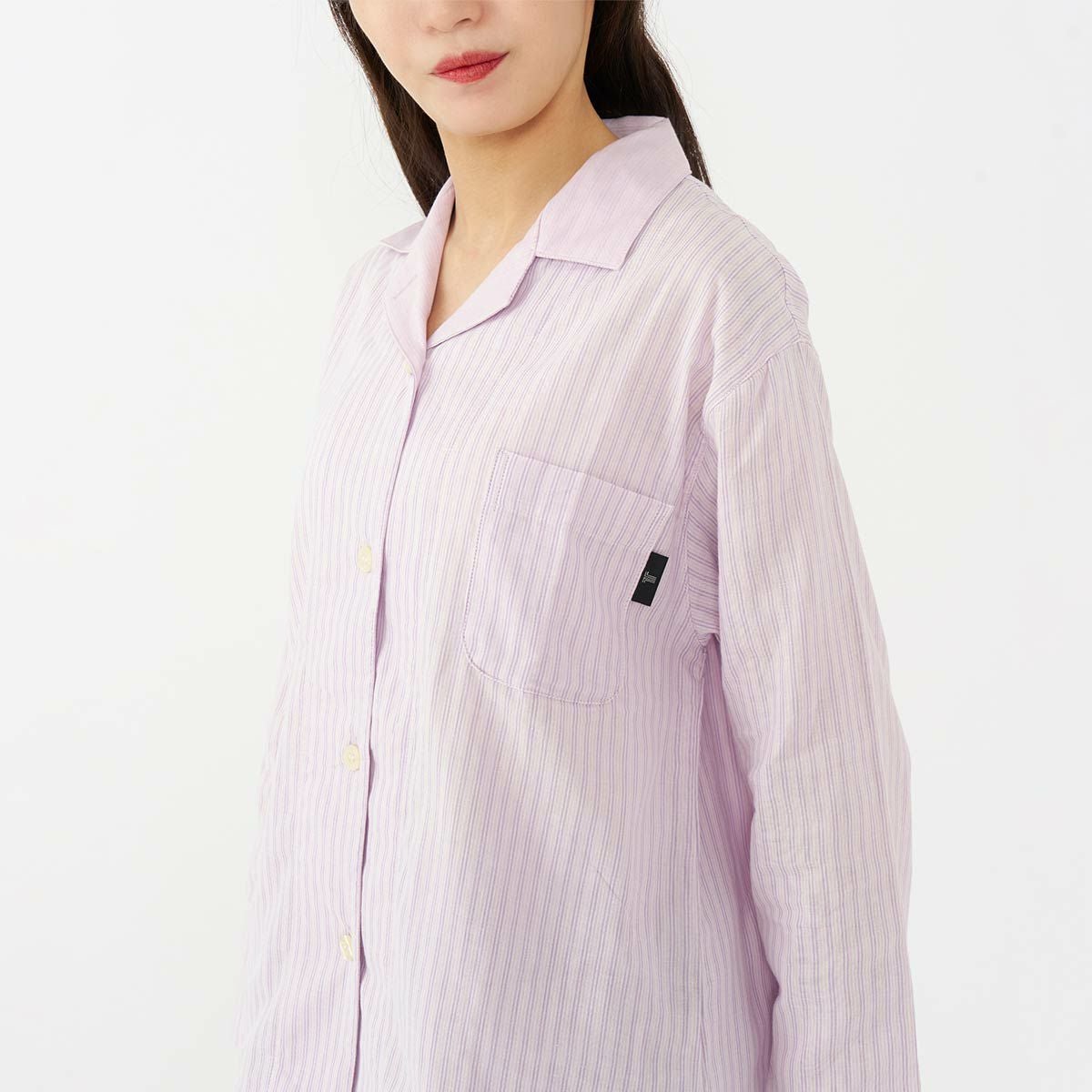【新品未使用】LANVIN レディース 長袖パジャマ Lサイズ LANVIN COLLECTION パジャマ スムースバーズアイ 長袖パジャマ