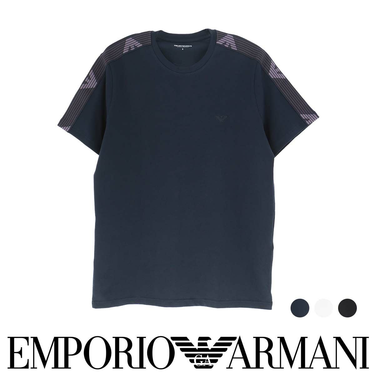 EMPORIO ARMANI TEXTURED LOGOBAND CREW NECK T-SHIRT 半袖 Tシャツ EU