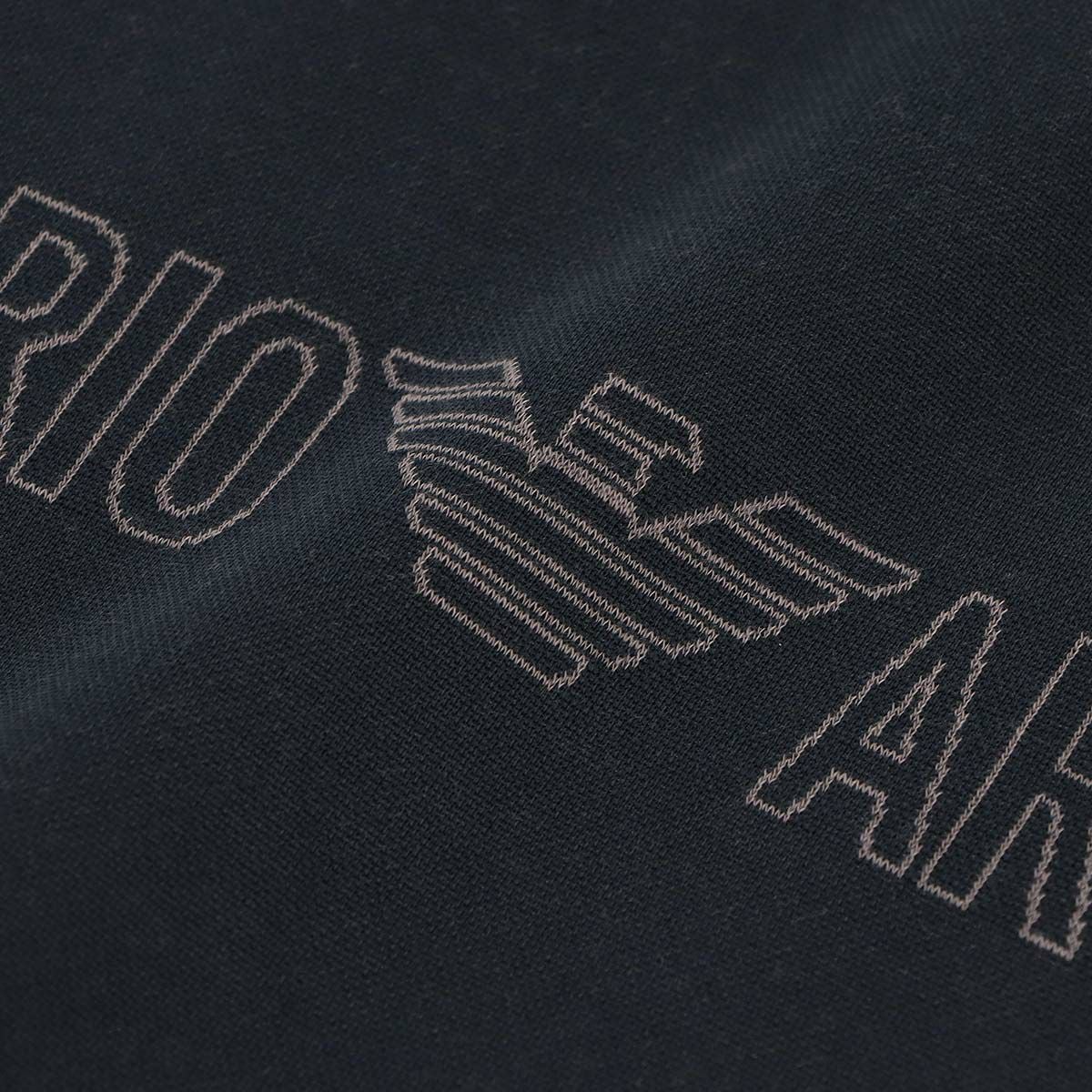 EMPORIO ARMANI JACQUARD LOGO CREW NECK T-SHIRT ヘンリーネック 半袖