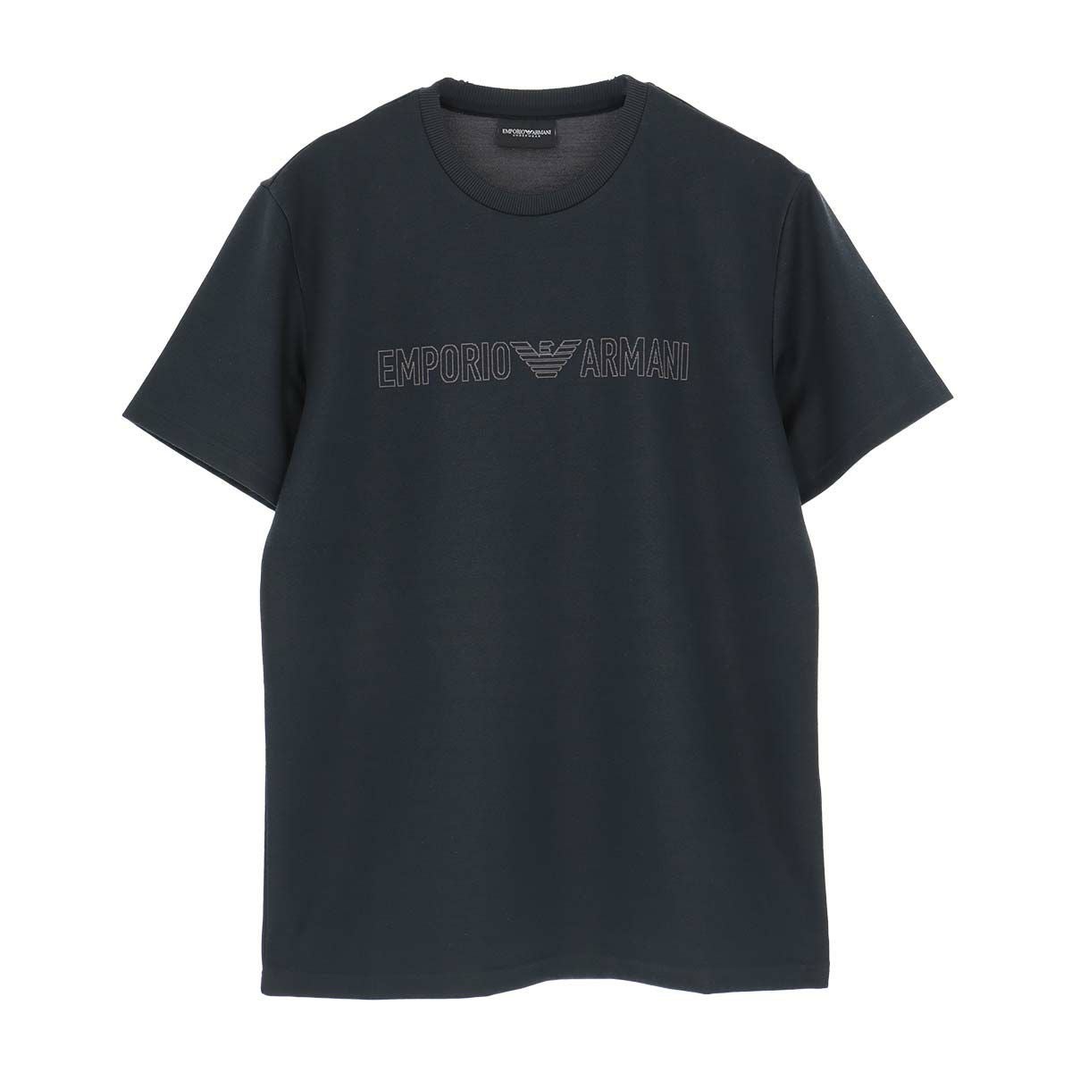 EMPORIO ARMANI JACQUARD LOGO CREW NECK T-SHIRT ヘンリーネック 半袖
