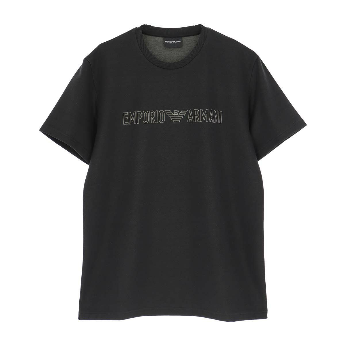 EMPORIO ARMANI JACQUARD LOGO CREW NECK T-SHIRT ヘンリーネック 半袖