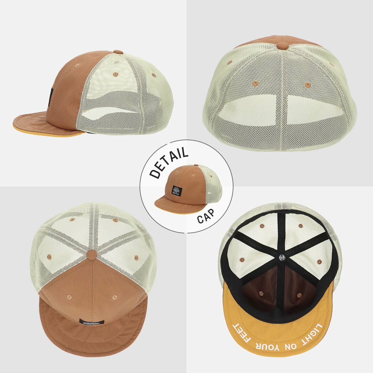 NAIGAI TRAIL 綿混メッシュで乾きやすい 短ツバ帽子 登山 アウトドア用