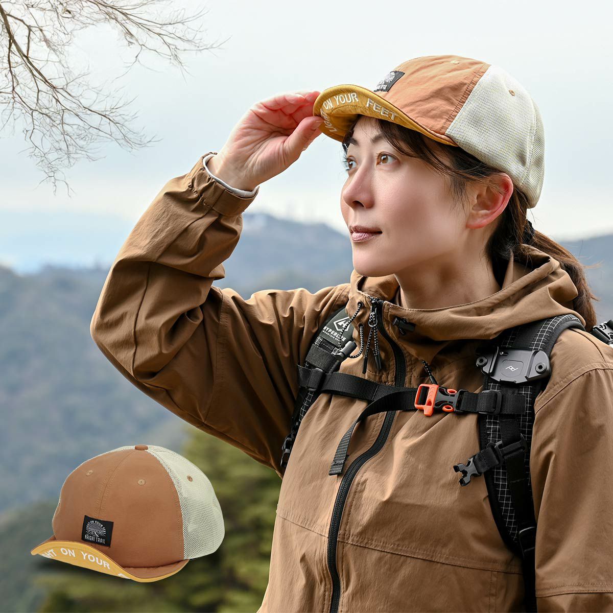NAIGAI TRAIL 綿混メッシュで乾きやすい 短ツバ帽子 登山 アウトドア用