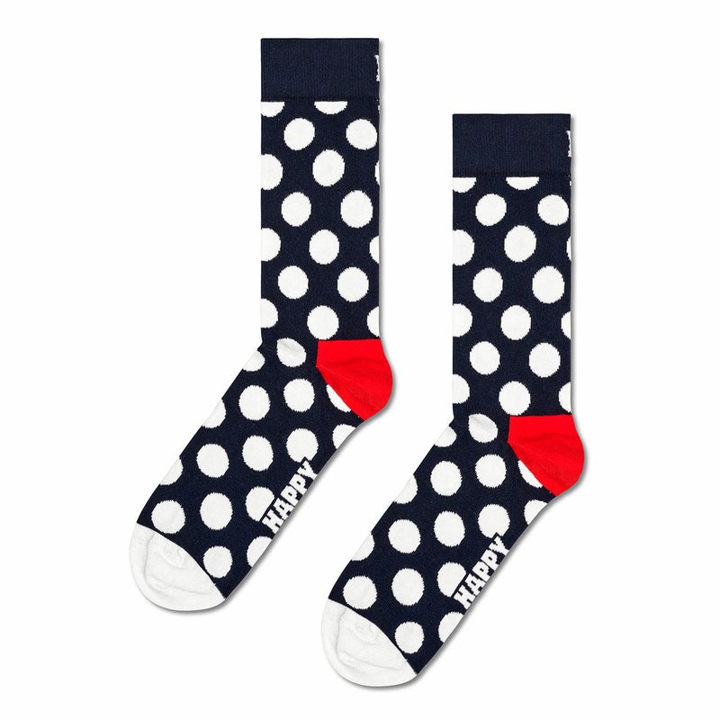 【4足セット】HappySocksハッピーソックスClassicNavy（クラシックネイビー）クルー丈ソックス靴下ユニセックスメンズ＆レディースプレゼント無料ラッピングギフト10203511