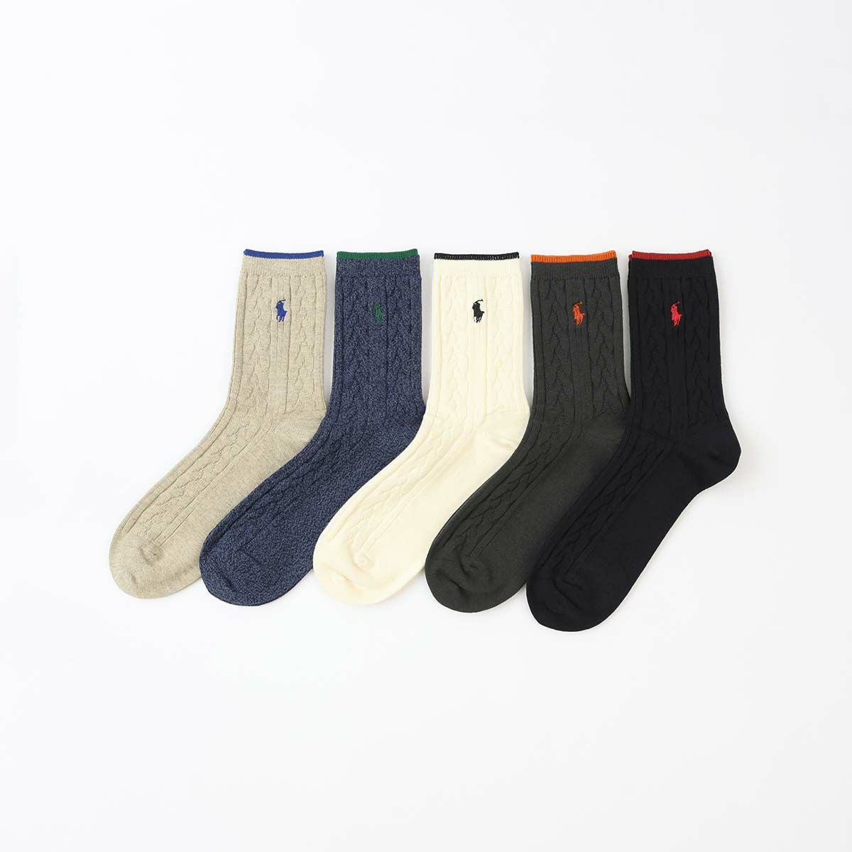 POLO RALPH LAUREN 綿ウール混 ケーブル編み ポロポニー刺しゅう