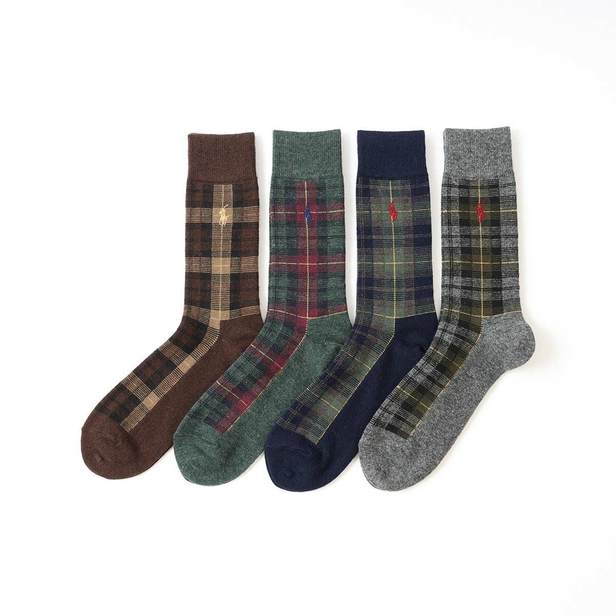 未使用ラルフローレン　フラットシューズ　タータンチェック POLO RALPH LAUREN カシミヤ混 フラットベッド ゴードン タータン