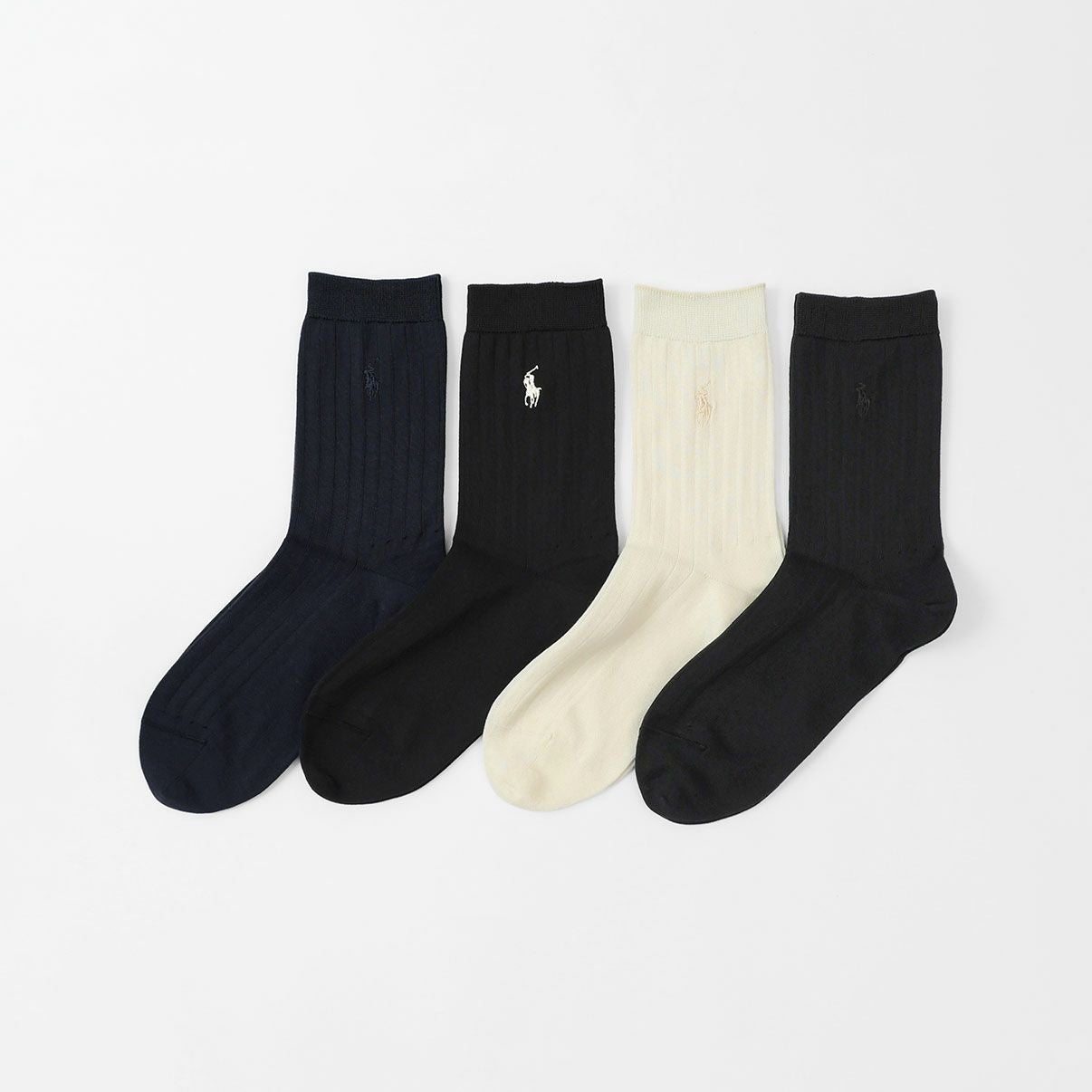 POLO RALPH LAUREN 薄手ハイクルー リブ ポロポニー刺しゅう クルー丈