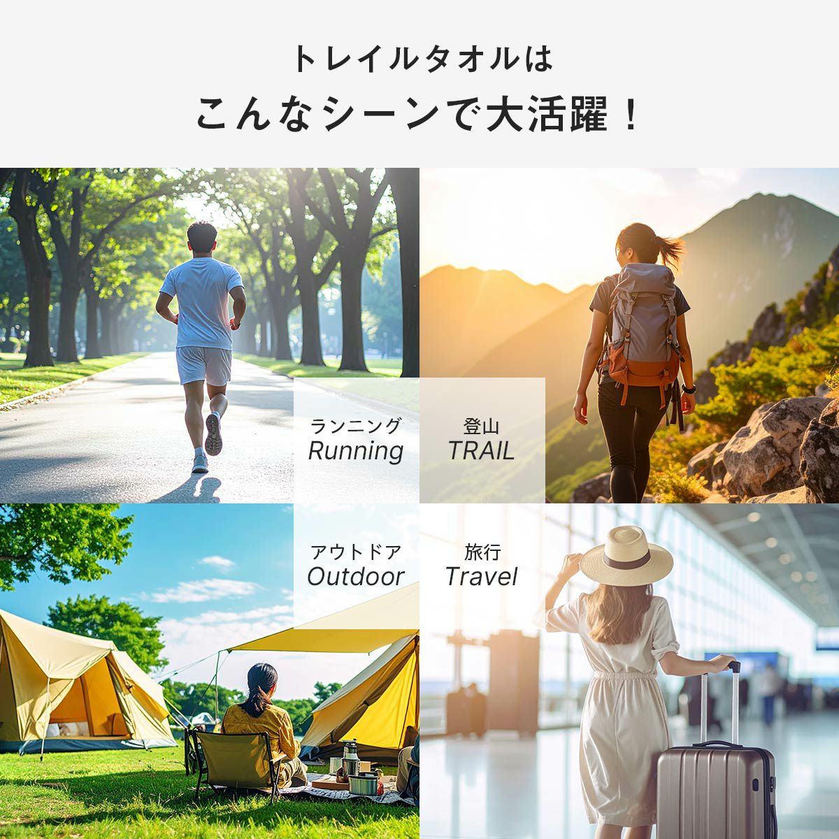 NAIGAI TRAIL 軽量 速乾 消臭 備長炭繊維配合 トレイル タオル 日本製