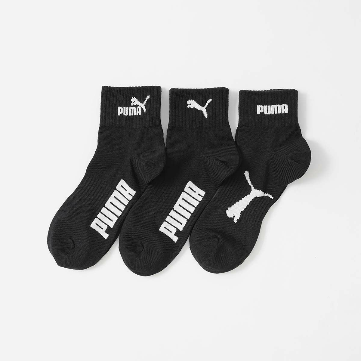 3足セット】PUMA 消臭加工 つま先かかと補強 アーチサポート 異柄ロゴ