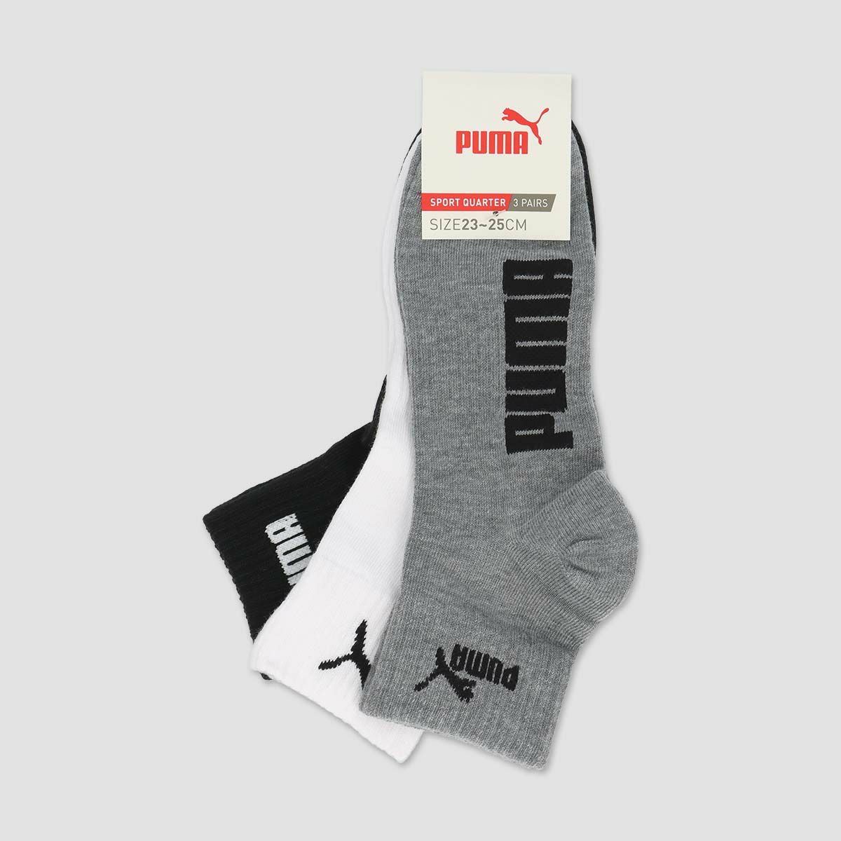 3足セット】PUMA 消臭加工 つま先かかと補強 アーチサポート 異柄ロゴ