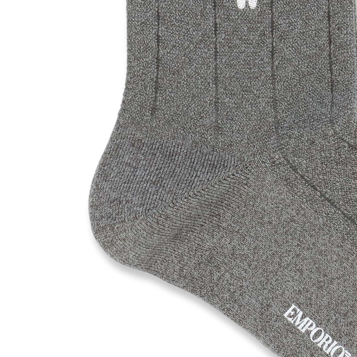 EMPORIO ARMANI 復刻マンガベア刺繍 ミドル丈 カジュアル ソックス