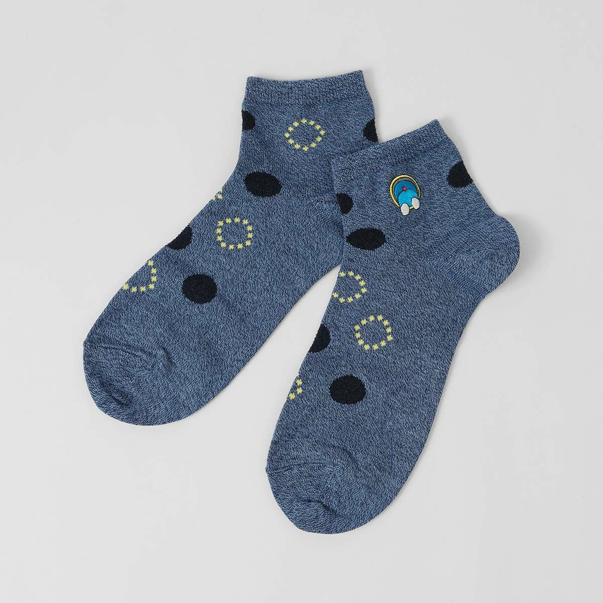 ドラえもん ドット 通りぬけフープ ショート丈 カジュアル ソックス