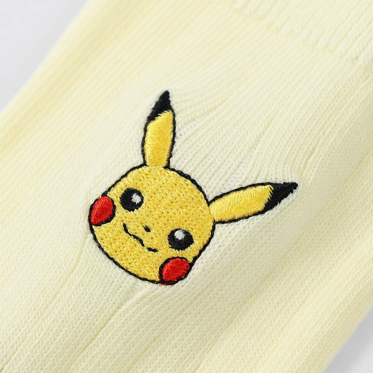 ポケモン ピカチュウ ワンポイント刺しゅう リブソックス クルー丈
