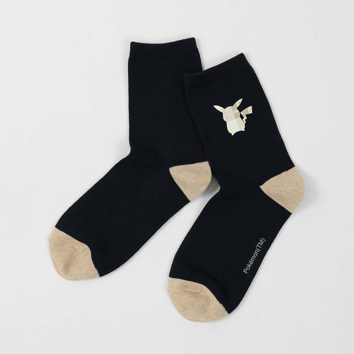 ポケモン ピカチュウ シルエット プリント Plaid3 クルー丈 カジュアル