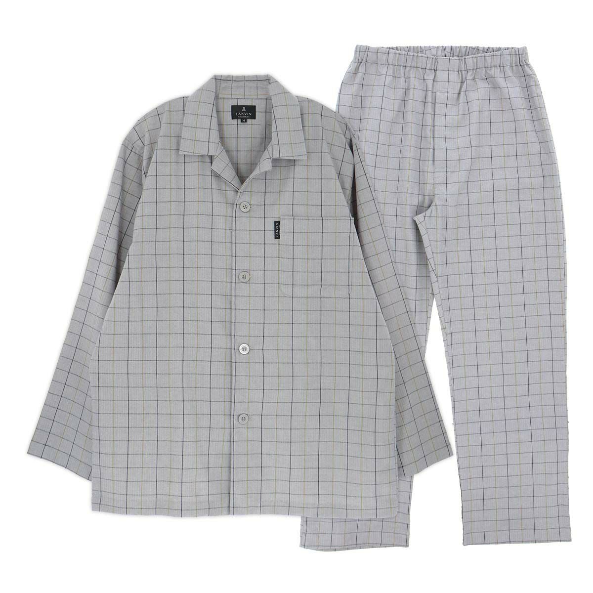 LANVIN COLLECTION パジャマ 上下セット【M Lサイズ】 綿100% 先染め