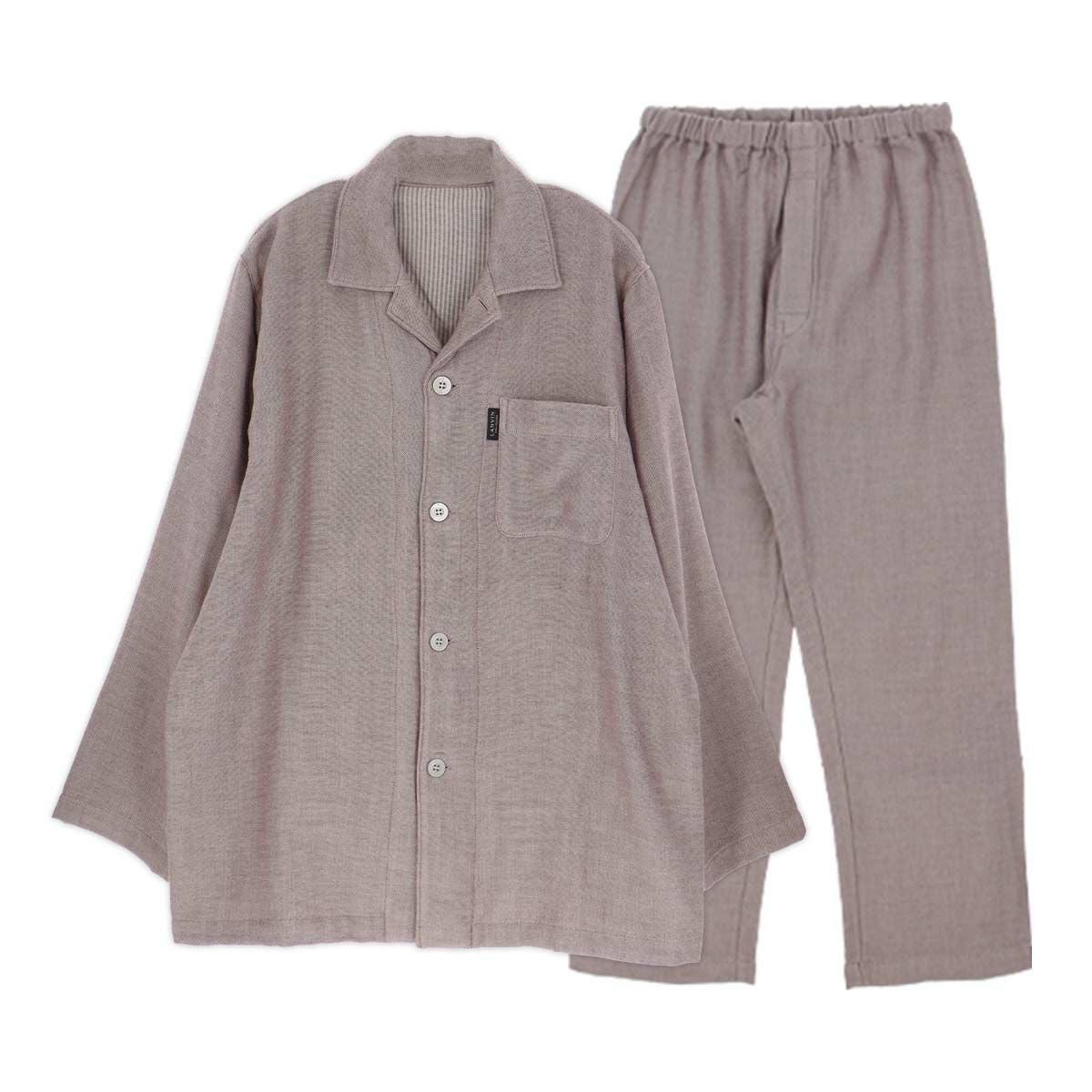 LANVIN COLLECTION パジャマ 上下セット 先染め3重ガーゼ シャンブレー