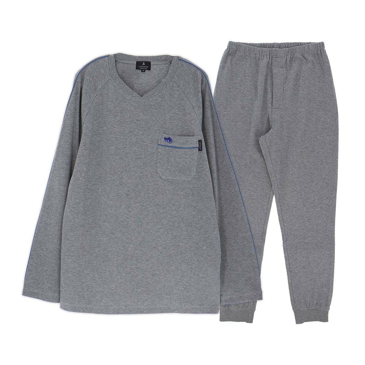 LANVIN COLLECTION パジャマ 上下セット【M Lサイズ】 綿100% 接結天竺