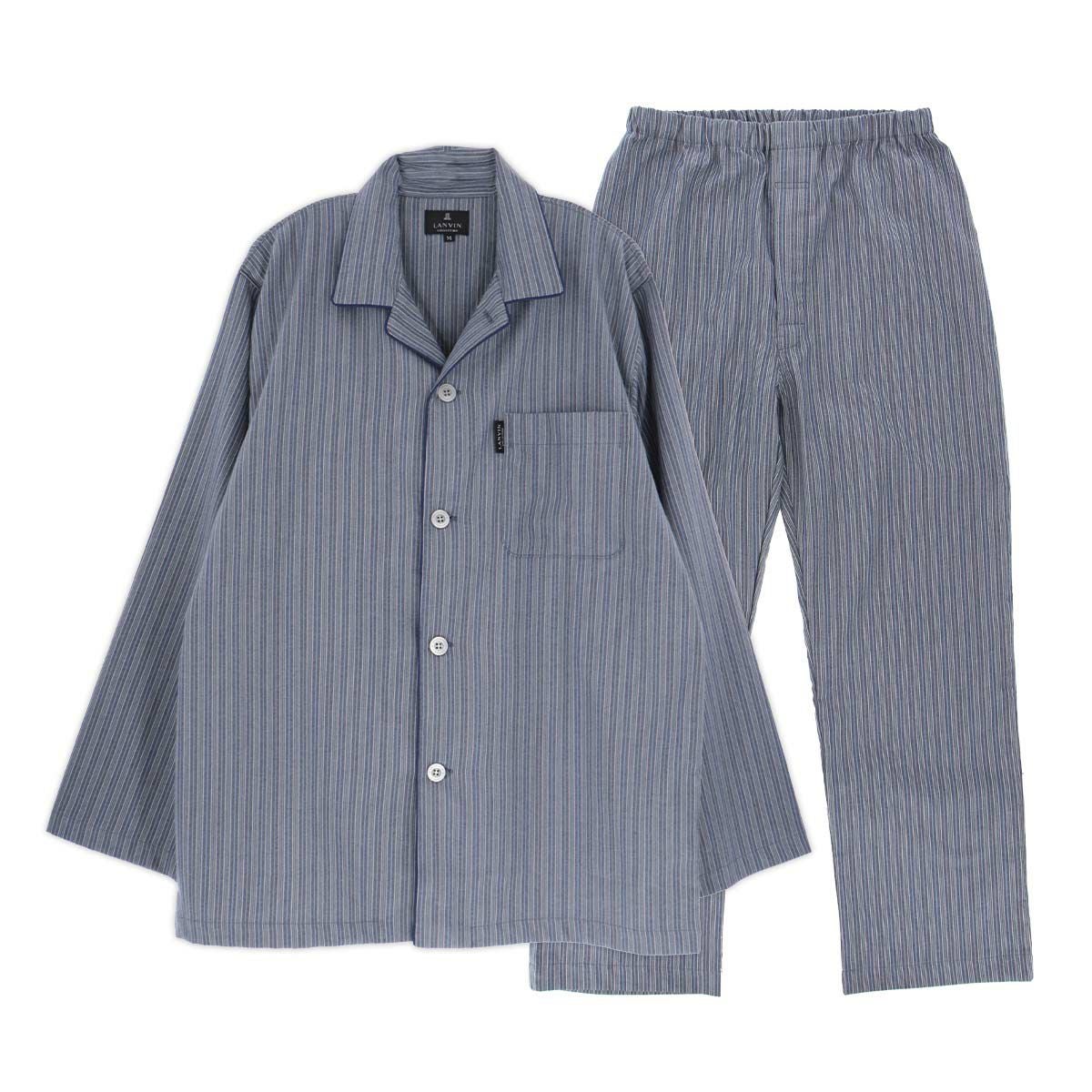 LANVIN ピンク ストライプ パジャマ M LANVIN COLLECTION ふんわり柔らかいパジャマ 【Mサイズ】 綿100％ 先