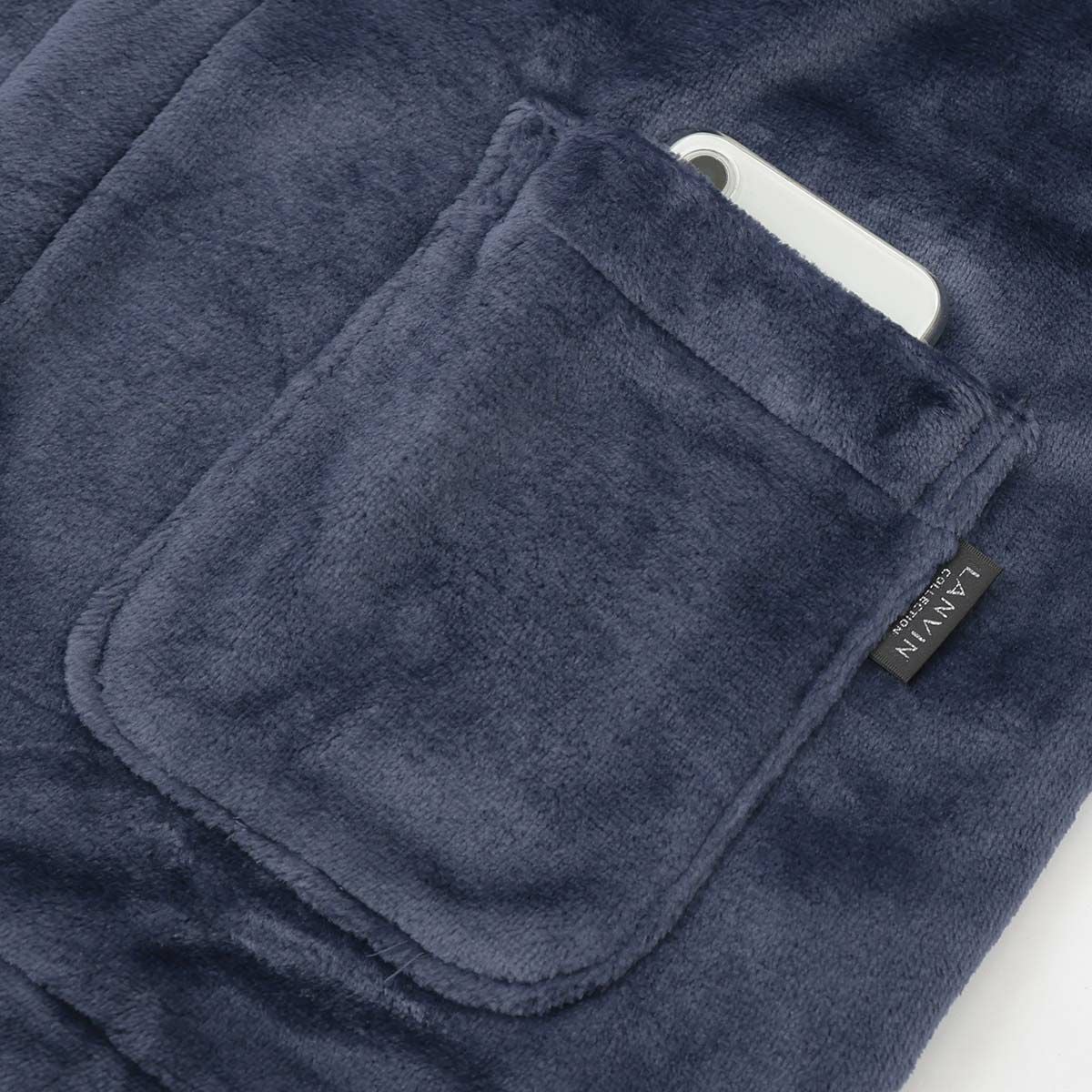 LANVIN COLLECTION マイクロファイバーフリース カーディガン【M L