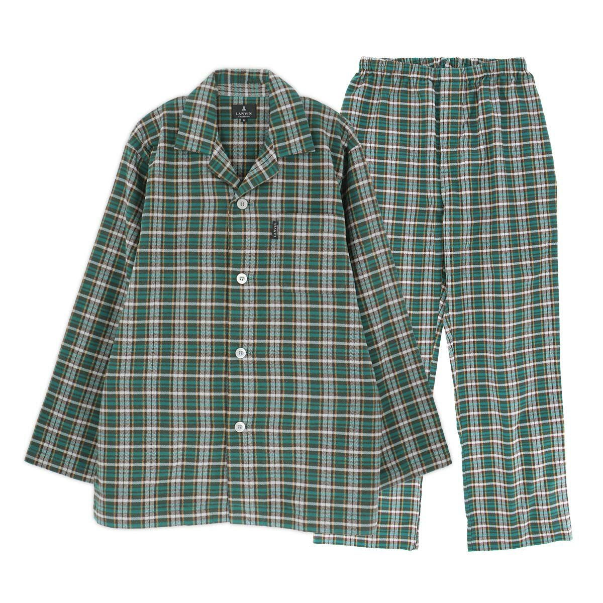 LANVIN COLLECTION パジャマ 上下セット【M Lサイズ】 綿100% 先染め