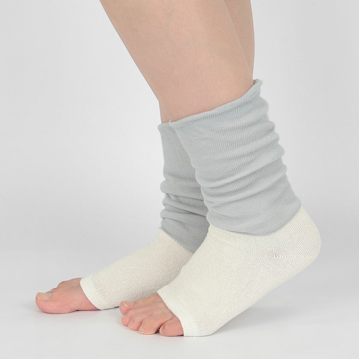 NAIGAI COMFORT ふんわり 肌側シルク ナイトソックス オープントゥ