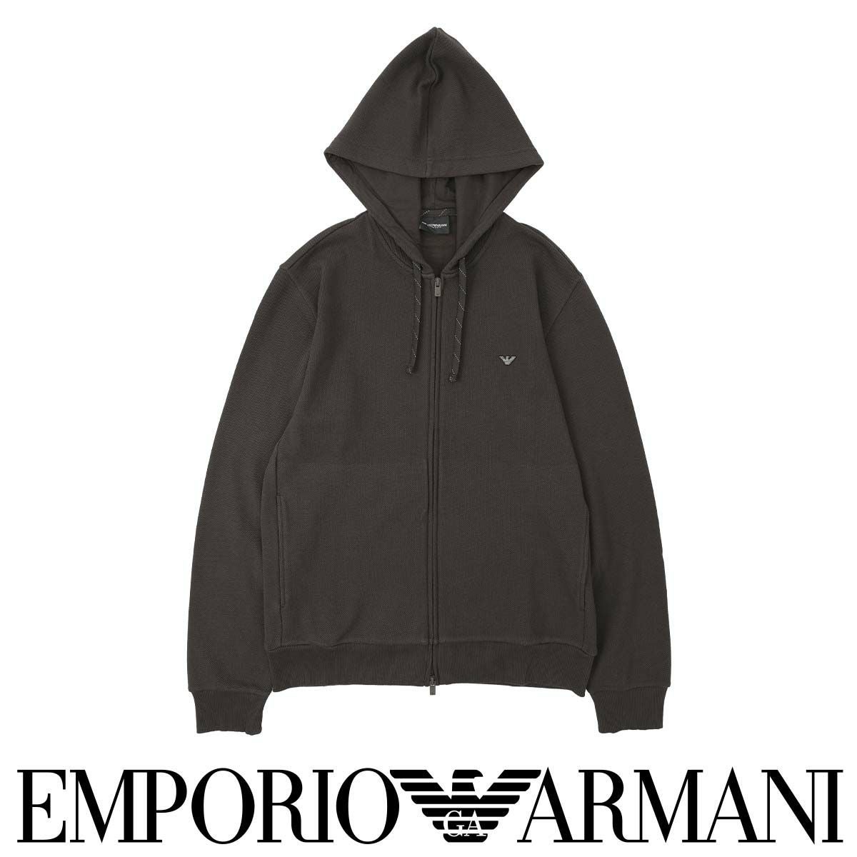 EMPORIO ARMANI ICONIC PIQUET HOODED FULL ZIP アイコニック ピケ