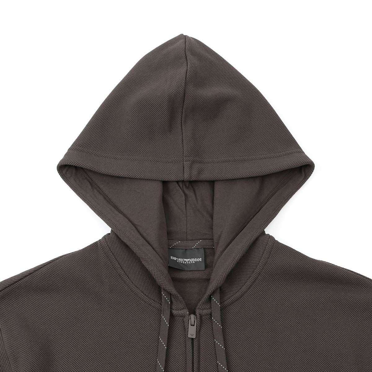 EMPORIO ARMANI ICONIC PIQUET HOODED FULL ZIP アイコニック ピケ