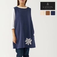LANVIN COLLECTION ランバン コレクション 裏起毛 ポリエステル100％ 後ろボタン 背付き フェリシテローズ柄 セツキ エプロン レディース 70044018