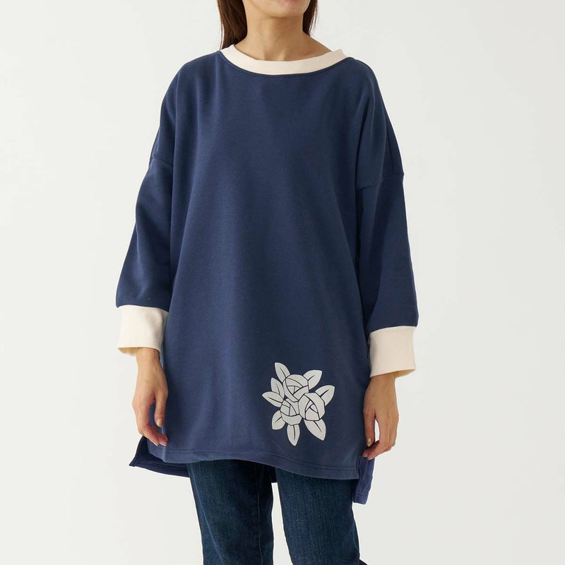 LANVIN COLLECTION ランバン コレクション 裏起毛 ポリエステル100％ 後ボタン 割烹着 フェリシテローズ柄 かっぽう着 カッポー スモック エプロン レディース 70044019