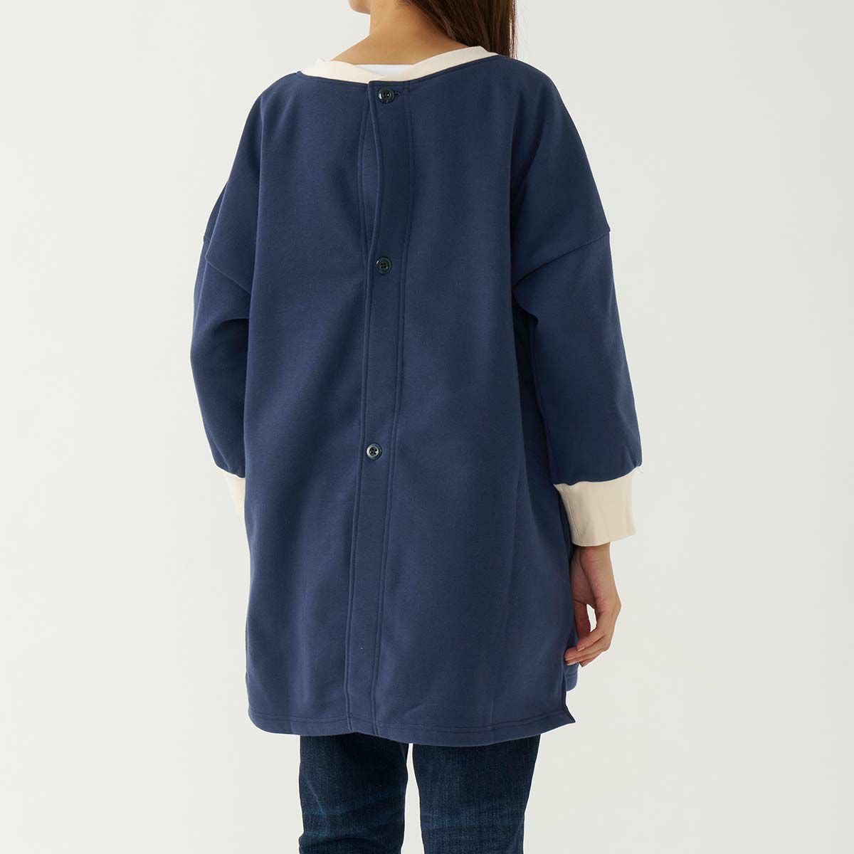 50%OFF LANVIN COLLECTION 裏起毛 ポリエステル100％ 後ボタン 割烹着