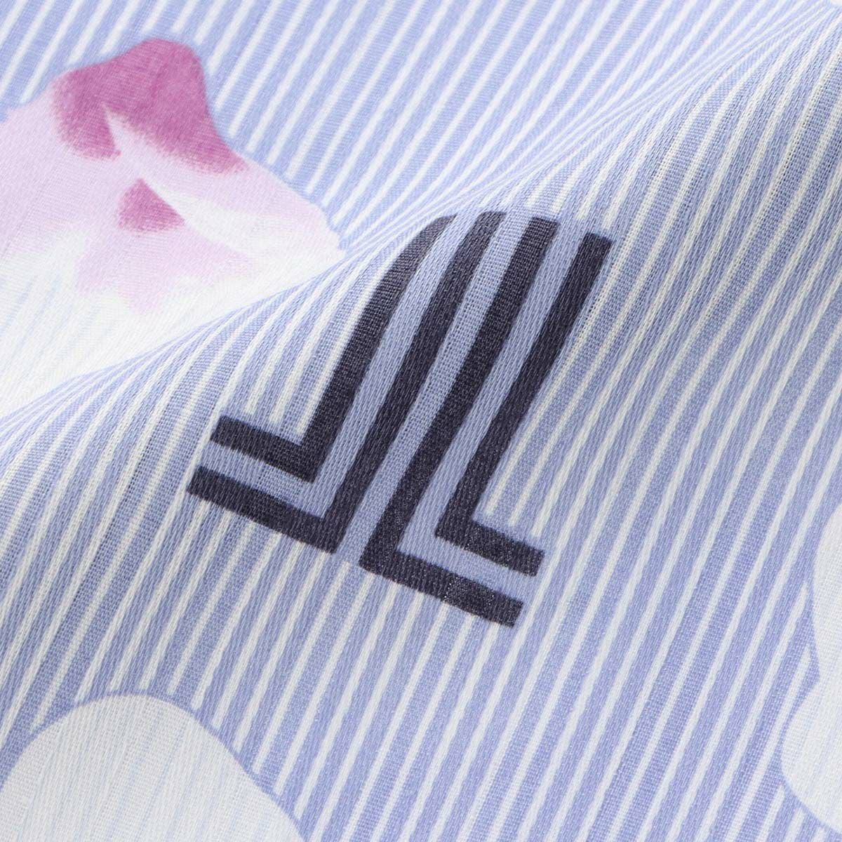 LANVIN COLLECTION ランバン コレクション 形態安定加工 綿100％ 横ボタン サイドボタン サテンストライプ ギワッシュローズ柄 背付き エプロン レディース 70045005