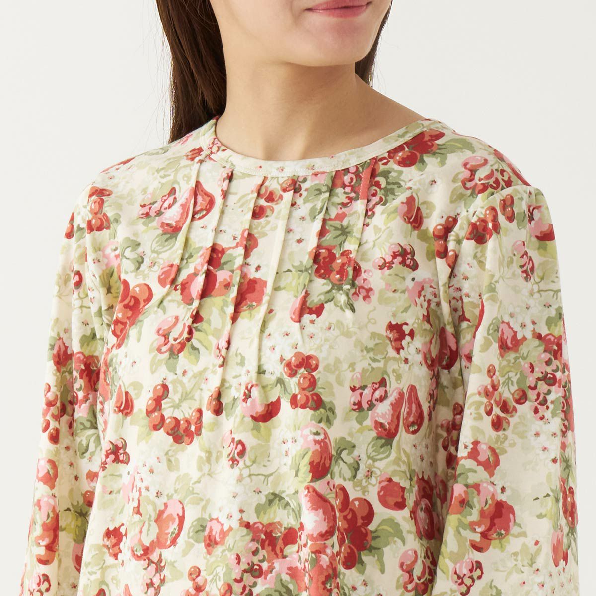Mサイズ】Laura Ashley 綿100％ 40スムース かぶり パジャマ 長袖 長丈