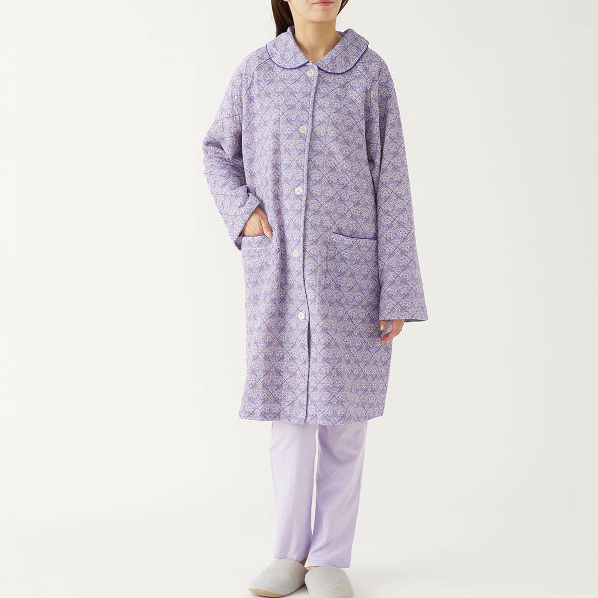 Laura Ashley ロングガウン Margam マーガム 前ボタン 中わた ニット