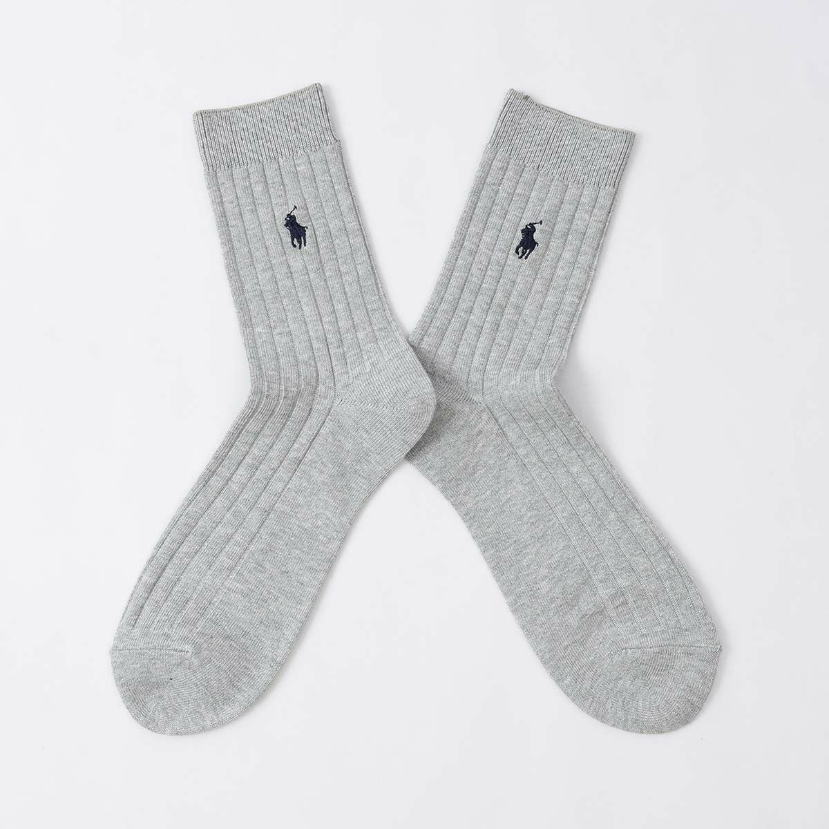 POLO RALPH LAUREN ポロポニー刺しゅう リブ ミドル丈 ソックス メンズ