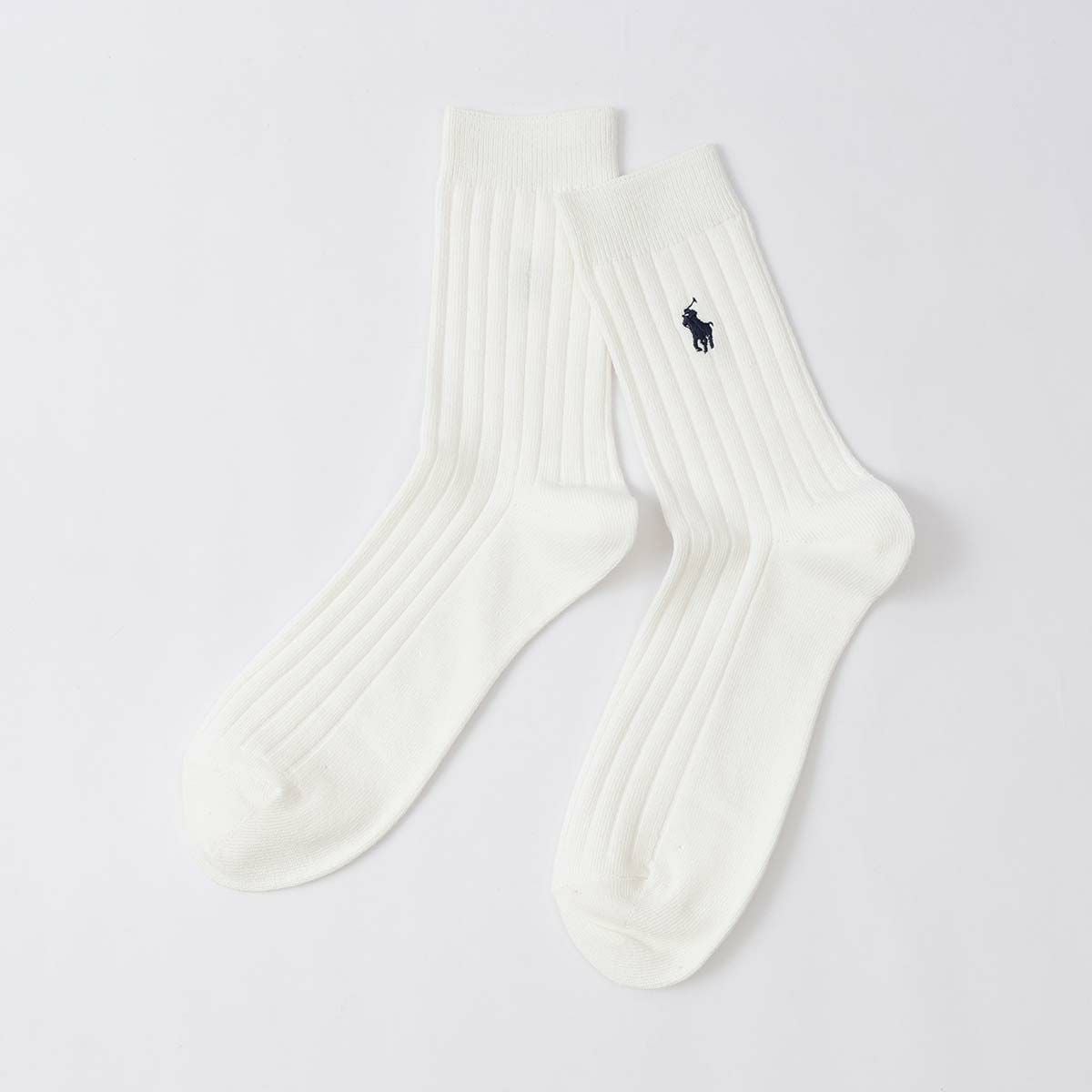 POLO RALPH LAUREN ポロポニー刺しゅう リブ ミドル丈 ソックス メンズ