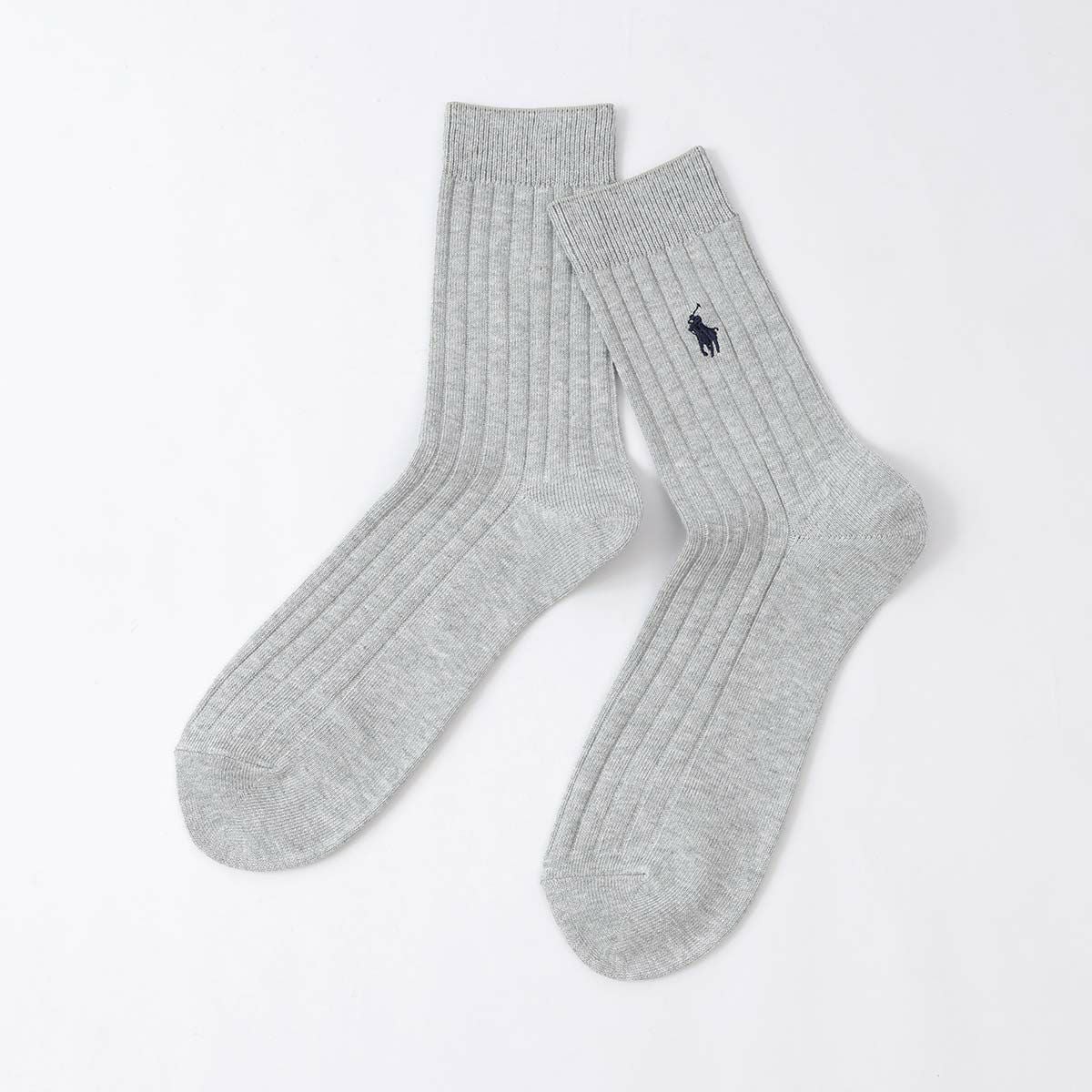 POLO RALPH LAUREN ポロポニー刺しゅう リブ ミドル丈 ソックス メンズ