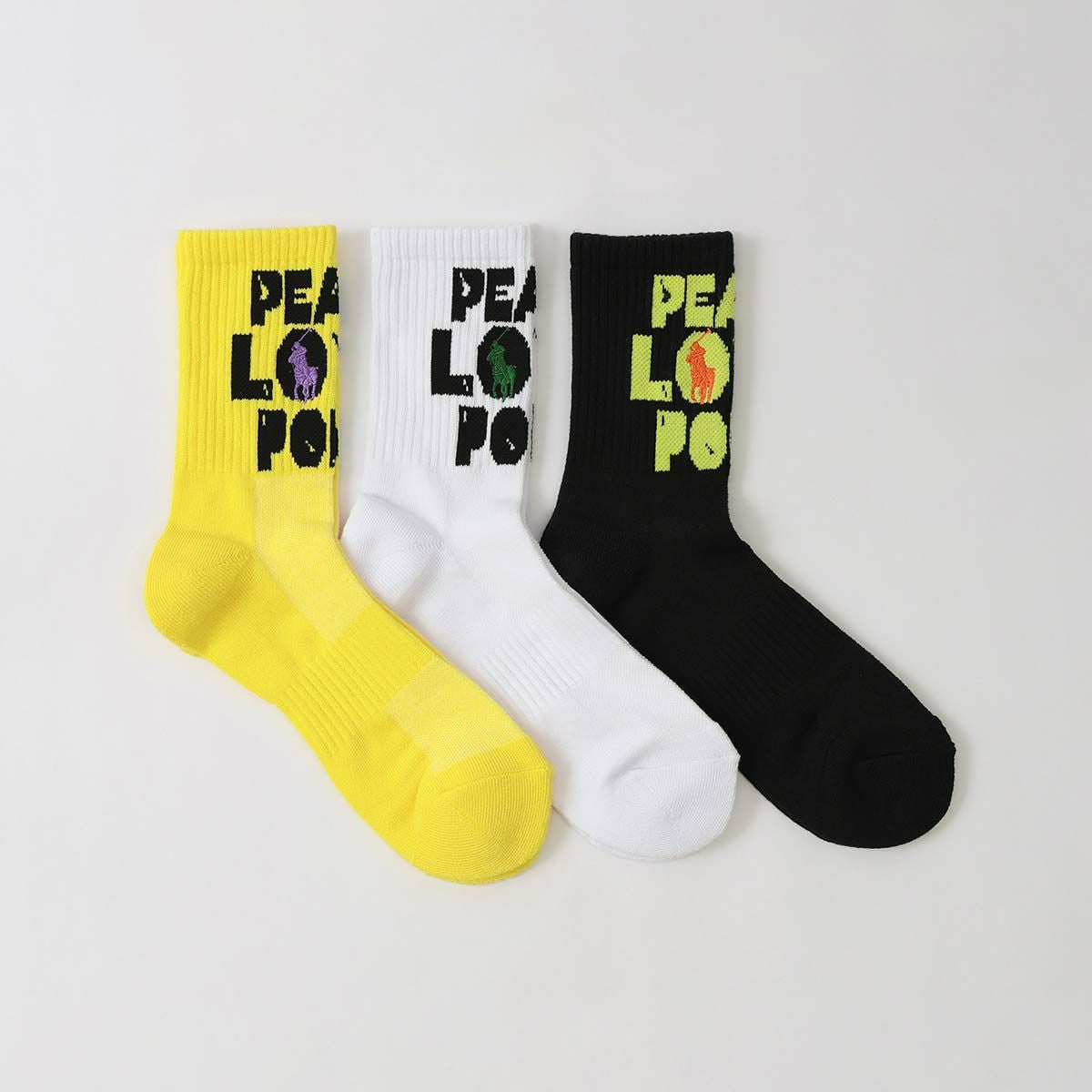 POLO RALPH LAUREN スポーツ PEACE LOVE ミドル クルー丈 ソックス