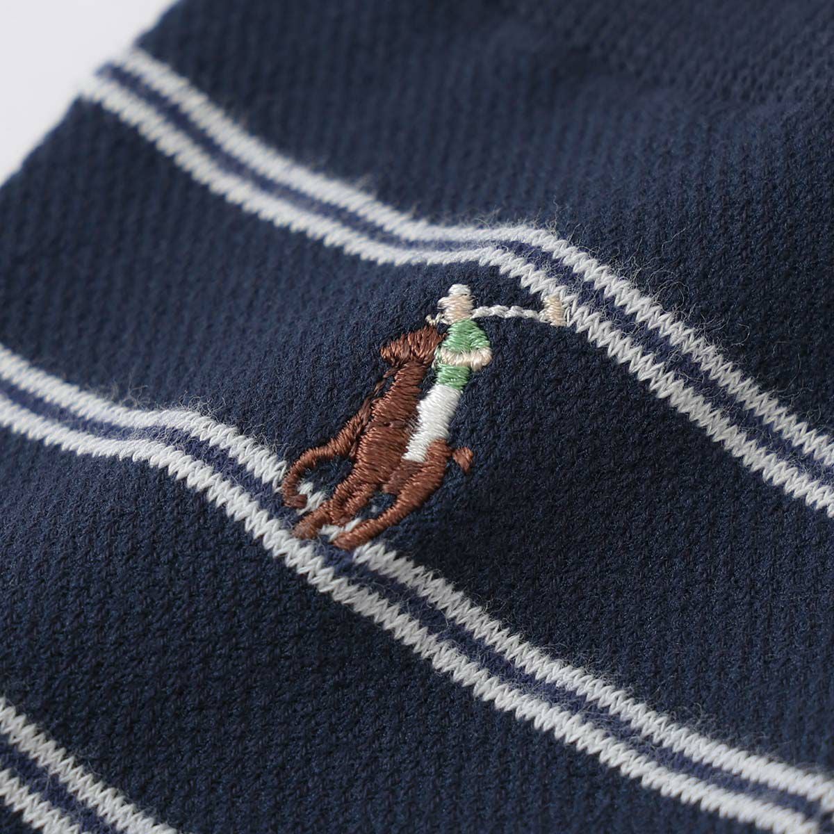 POLO RALPH LAUREN 涼感 ボーダーメッシュ 20cm ミドル丈 ソックス
