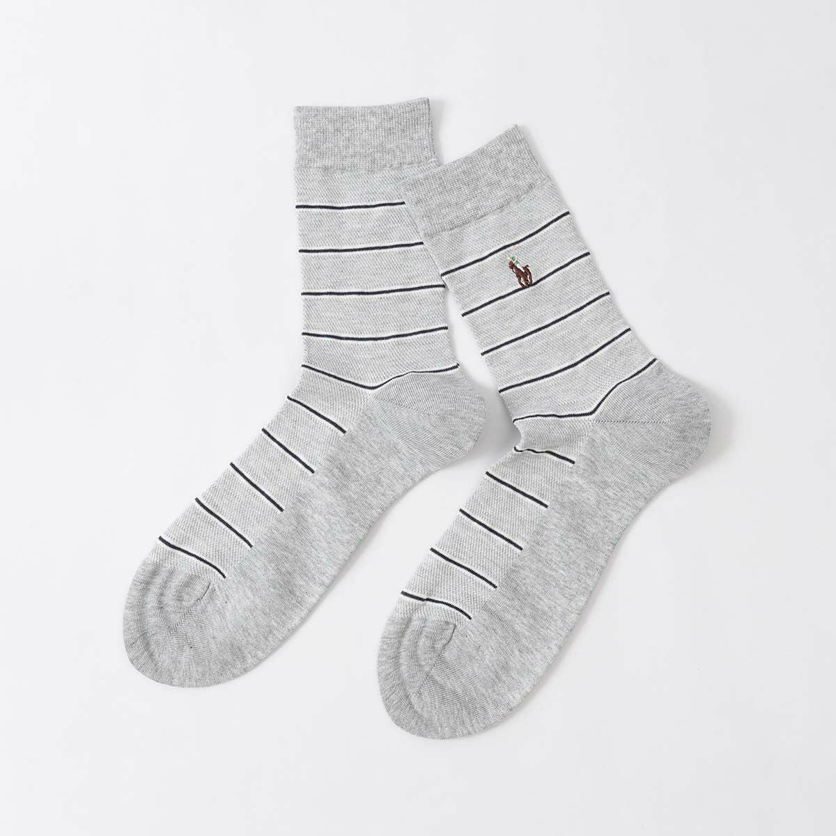 POLO RALPH LAUREN 涼感 ボーダーメッシュ 20cm ミドル丈 ソックス
