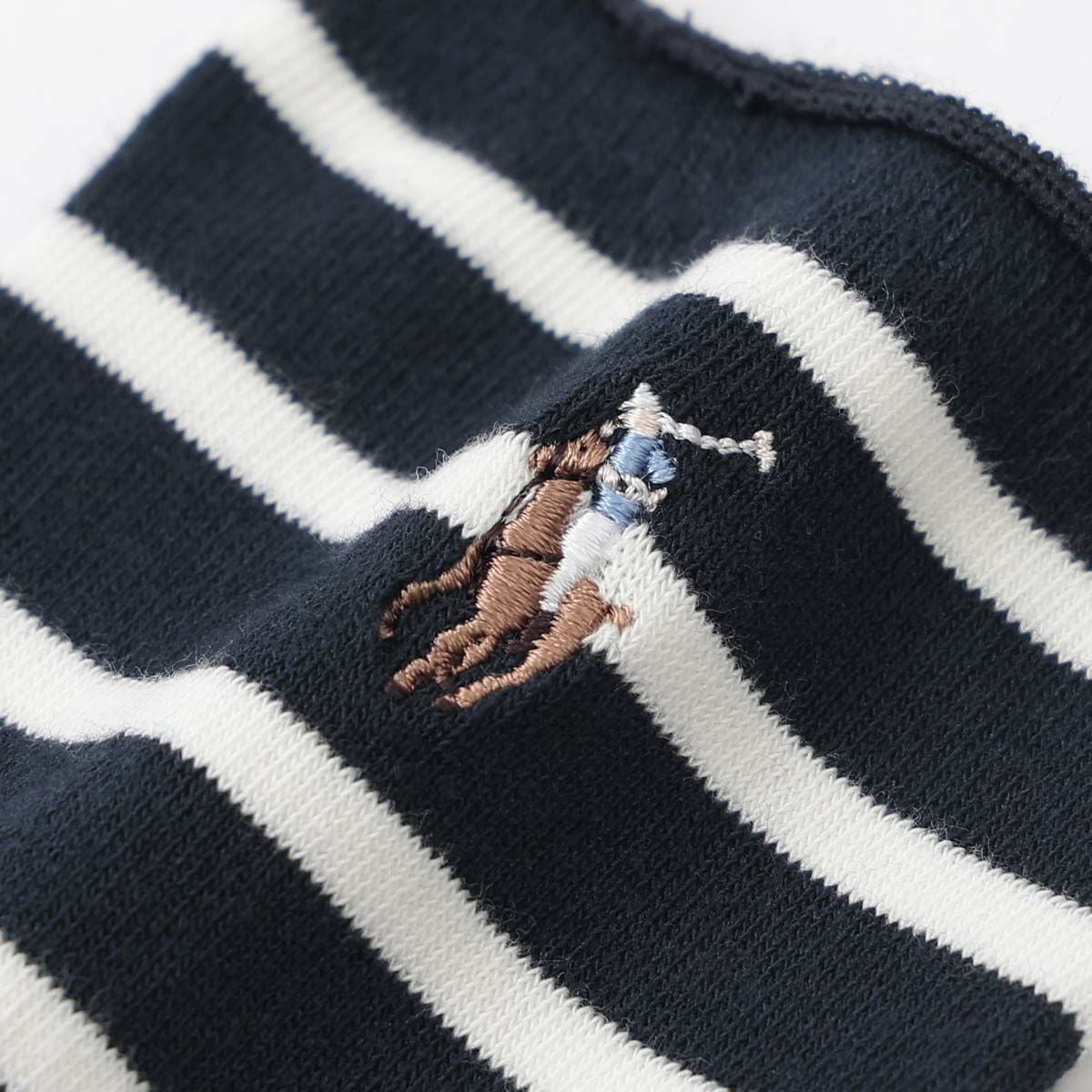 POLO RALPH LAUREN NEW ST.JAMES ボーダー クルー丈 ソックス 03207207