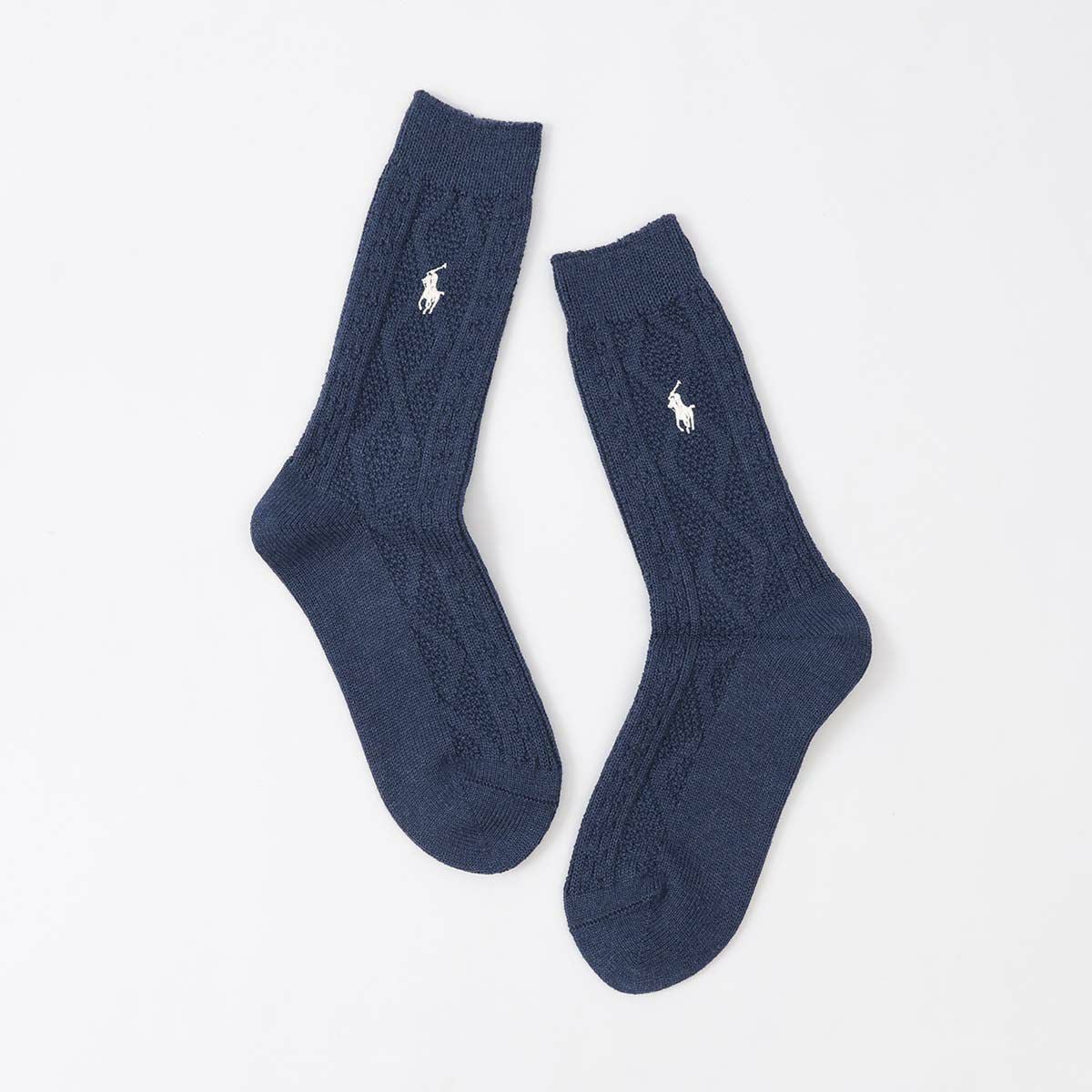 POLO RALPH LAUREN ルーズケーブル クルー丈 ソックス 03207257 | 100