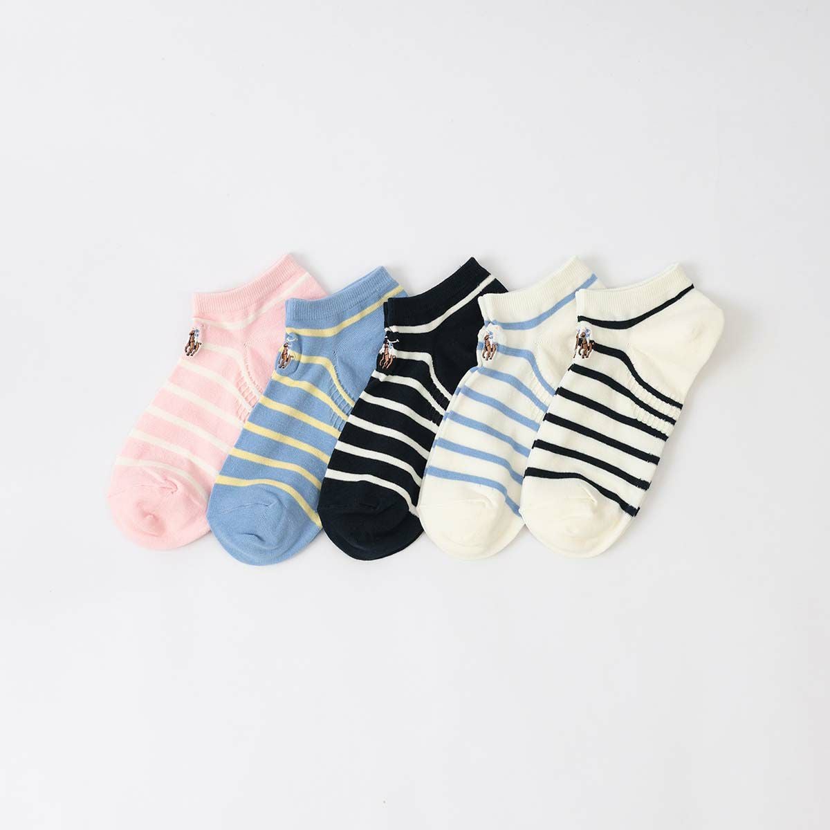 POLO RALPH LAUREN NEW ST. JAMES ボーダースニーカー丈 ソックス