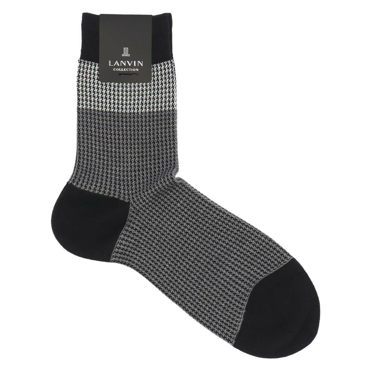 LANVIN COLLECTION 抗菌防臭 千鳥格子切替 Hiゲージ ミドル丈