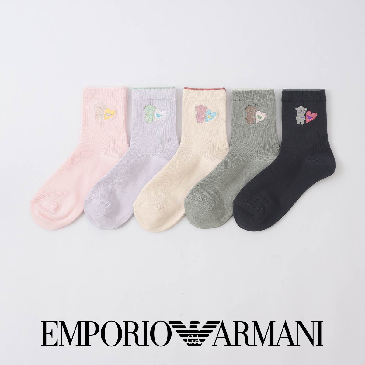EMPORIO ARMANI ハートマンガベア ショート丈 ソックス レディース