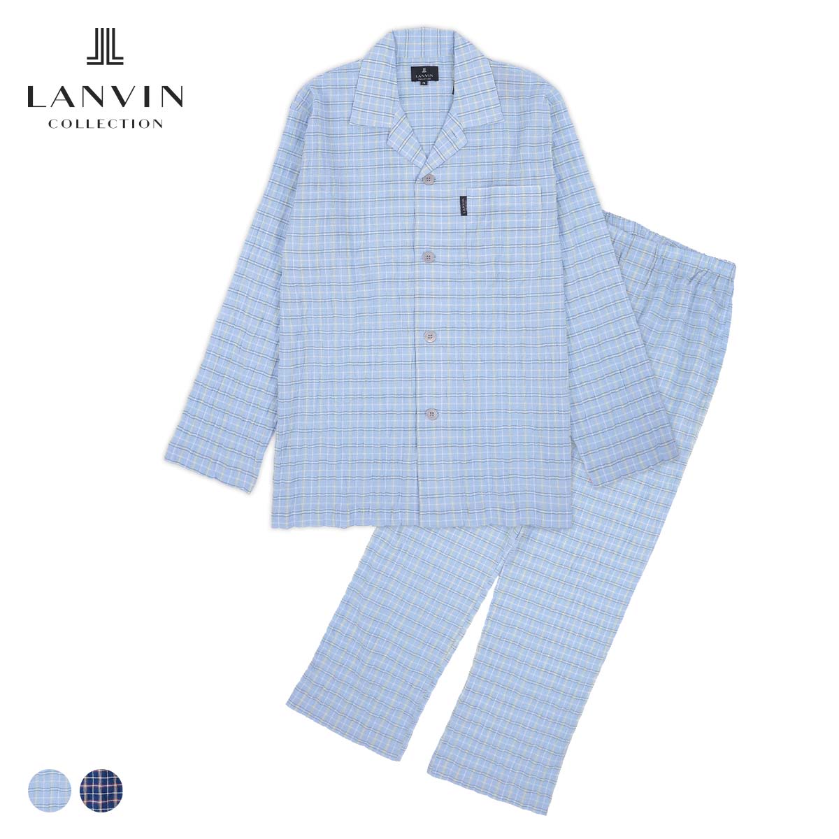 新品・15,400円☆LANVIN/長袖長丈ズボン レディースパジャマ LANVIN COLLECTION シルク100% 長袖 レディース パジャマ Mサイズ