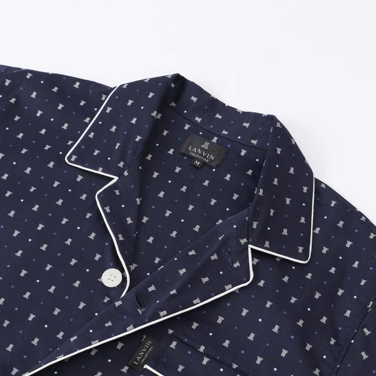 LANVIN COLLECTION パジャマ 上下セット 60綿サテン JLドットプリント