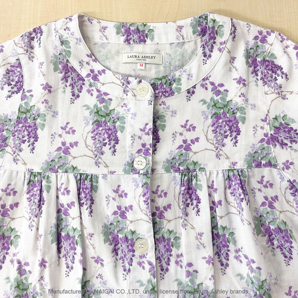 ☆【Lサイズ】LAURA ASHLEY 綿(コットン)100％ ダブルガーゼ 7分袖